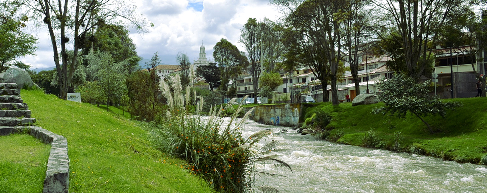Tomebamba river in Cuenca, Ecuador